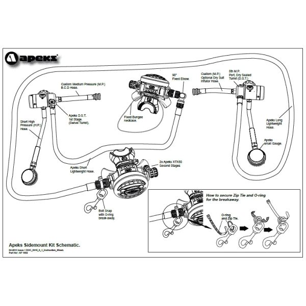 Zestaw automatów Apeks sidemount XTX50 DST